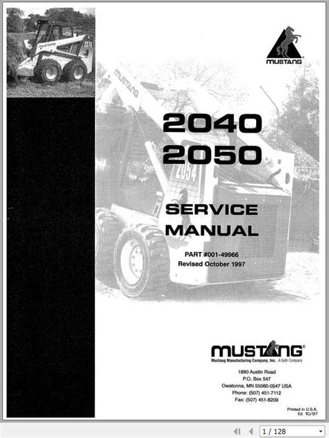 mustang skid steer repair manual